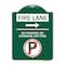 Signmission Fire Lane No Parking or Standing Anytime W/ No Parking & Right Arrow Alum, 18" x 24", GW-1824-24007 A-DES-GW-1824-24007 - alternate 1